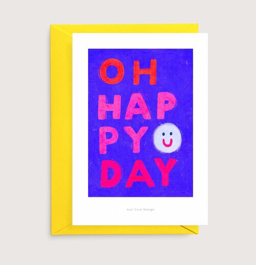 Oh happy day mini art print | Illustration card