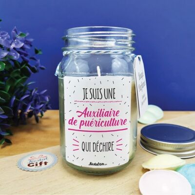 Candle Jar "I'm a childcare assistant who rocks" - nursery gift