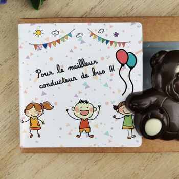 Oursons au chocolat noir x3 "Pour le meilleur conducteur de bus" - Cadeau pour la fin de l'année scolaire  : chauffeur de bus 4