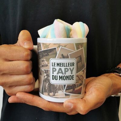 Tasse „Der beste Opa der Welt“ und seine gedrehten Marshmallows x5