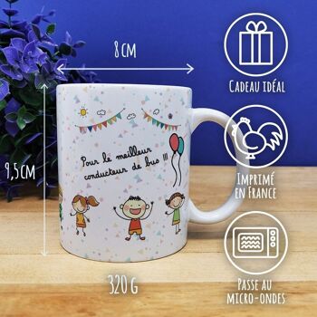 Mug "Pour le meilleur conducteur de bus"  - Cadeau pour la fin de l'année scolaire  : chauffeur de bus 3