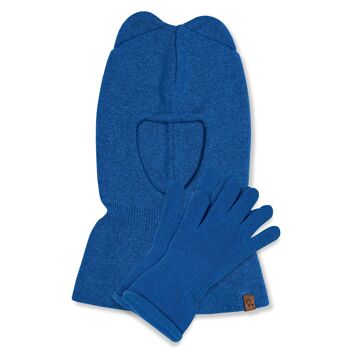 Ensemble 2 pièces cagoule et gants en tricot pour enfants en coton 2