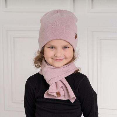 Set da 2 pezzi con berretto e sciarpa lavorati a maglia per bambini