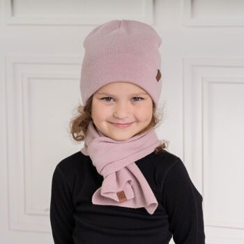 Ensemble 2 pièces bonnet et écharpe en tricot pour enfants 1