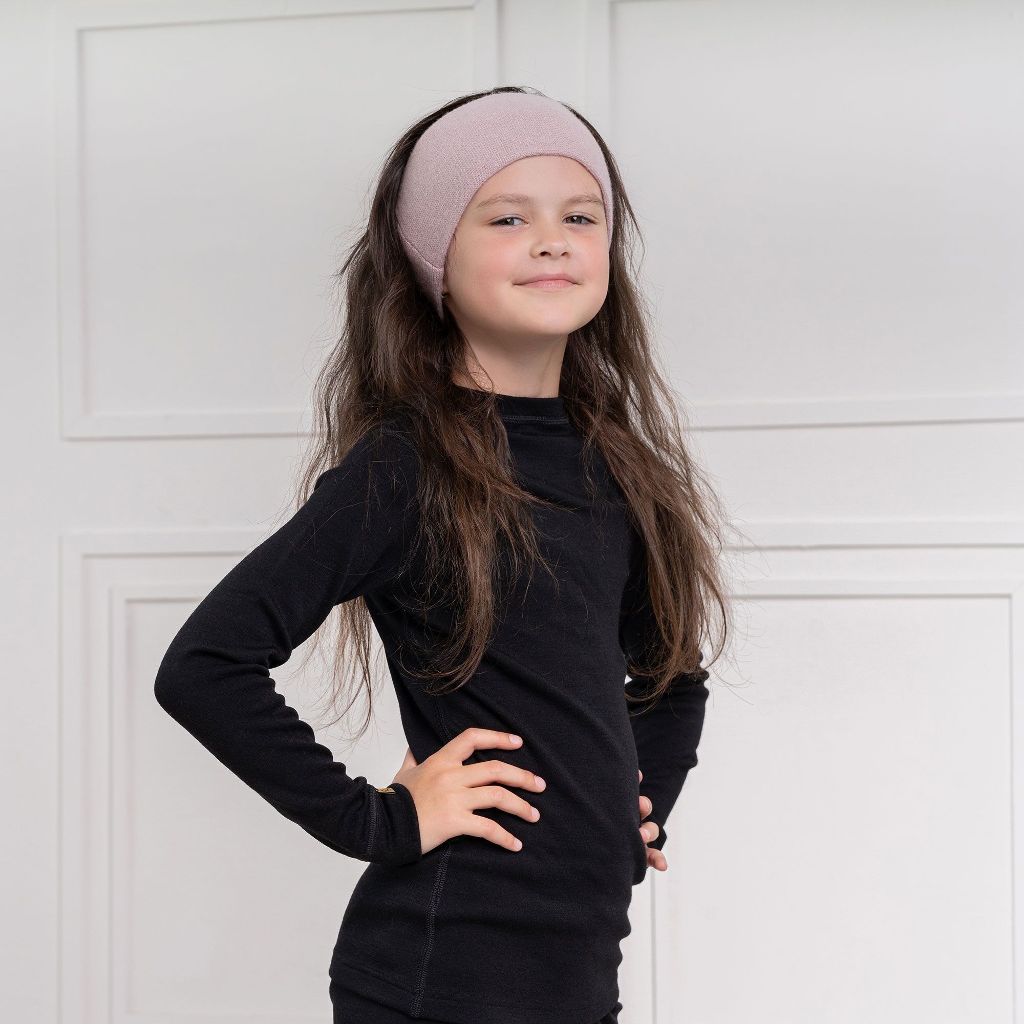 Fascia per capelli in maglia per bambini Merino e cashmere