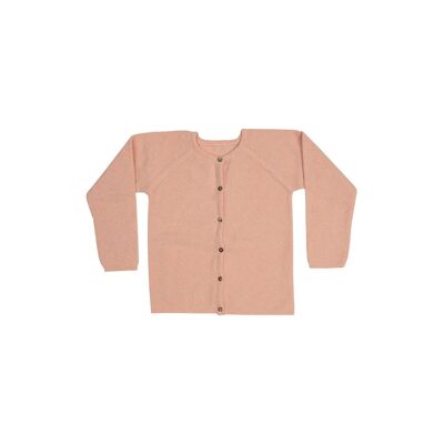 Maglione per bambini lavorato a maglia con bottoni sul davanti Merino Pink