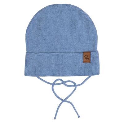 Gorro de punto para bebé con cordones Merino y Cashmere