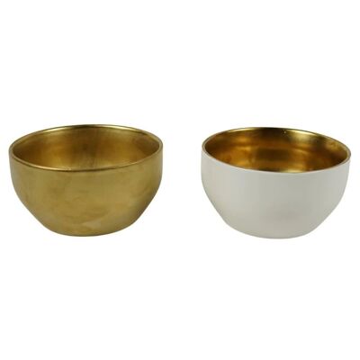 Set of gold-colored bowls