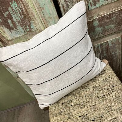 Cushion cover black and white thin stripe 45 x 45 cm