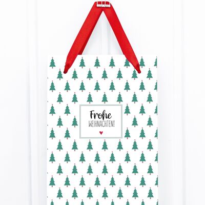 Gift bag: little tree of hearts, green