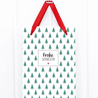 Bolsa de regalo: arbolito de corazones, verde