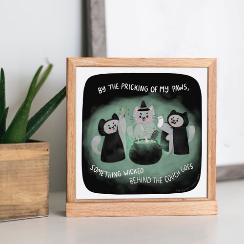 Les trois sorcières chats - Print Halloween