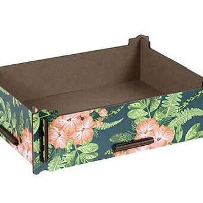 Storage box small - jungle made of wood