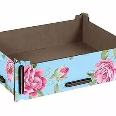 Piccola scatola portaoggetti - rose in legno