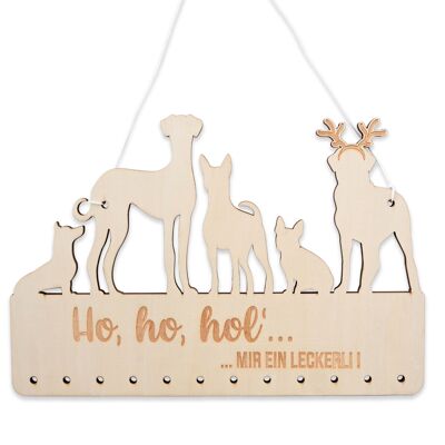 Calendario dell'Avvento in legno, set con cani da appendere 04