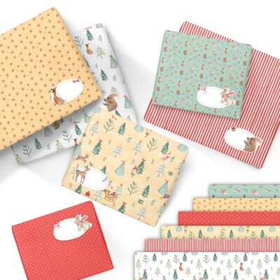 Wrapping paper set winter forest set 06