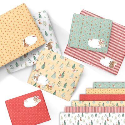 Set de papier cadeau forêt d'hiver set 06