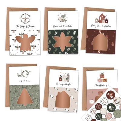 6 scratch folding cards Hygge Set 02