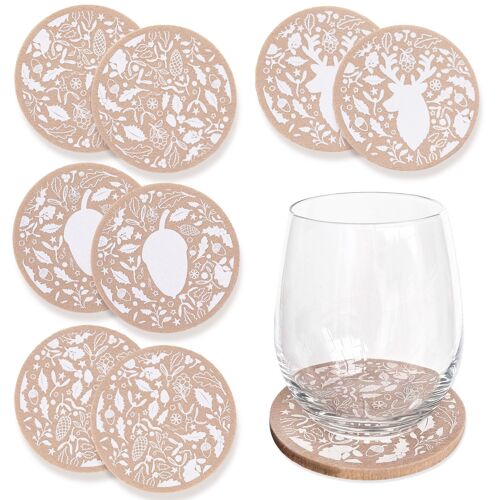 8 Filzuntersetzer Hirsch Set 09