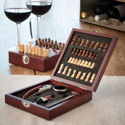 InnovaGoods Wine and Chess Accessories Set 37 Pieces