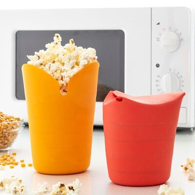 Macchine per Popcorn in Silicone Pieghevoli InnovaGoods Popbox (Confezione da 2)
