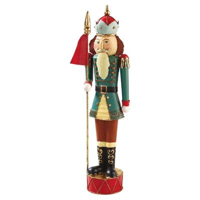 "CHRISTMAS" Soldier 40 cm decorative green uniform in metal - Christmas decoration