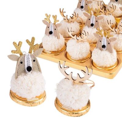 MEDALLÓN DE PRALINÉ DE CHOCOLATE DE NAVIDAD PARA COLGAR 24g - Caja de 12 medallones