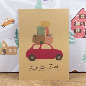 Courrier de carte postale pour vous (en voiture), éventuellement avec une enveloppe 2