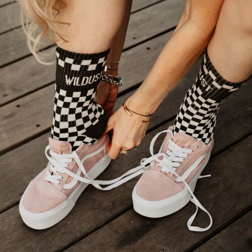 SOCKS - CHECKERBOARD GREY