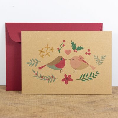 Carte postale Bird Love, en option avec enveloppe