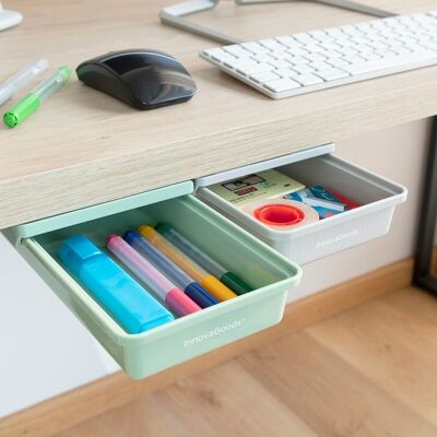InnovaGoods Underalk Adhesive Auxiliary Desk Drawer Set Packung mit 2 Einheiten