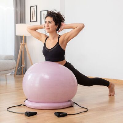 InnovaGoods AshtanBall Yogaball mit Stabilitätsring und Widerstandsbändern