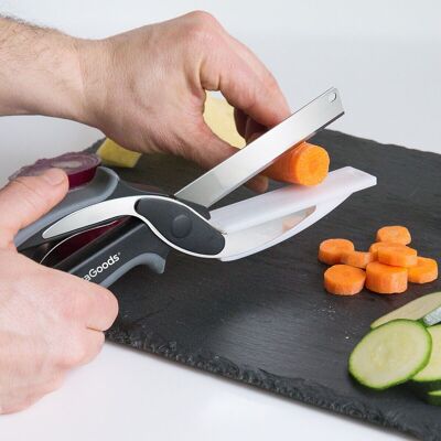 Couteau-ciseaux avec mini planche à découper intégrée Scible InnovaGoods