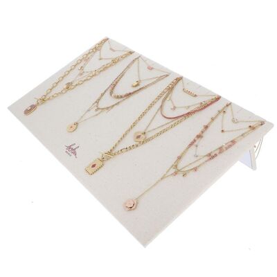 Kit of 20 stainless steel necklaces - rose gold - free display