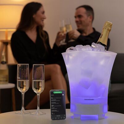 InnovaGoods Sonice Rechargeable LED Ice Bucket with Speaker