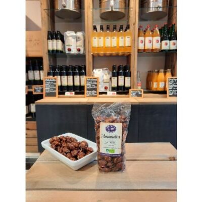 Organic caramel almonds 150 g.