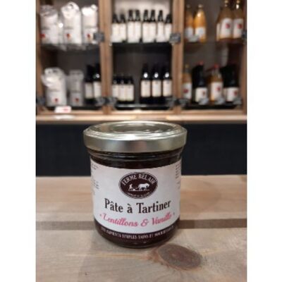 Pâte à tartiner lentillons/vanille bio 160g.