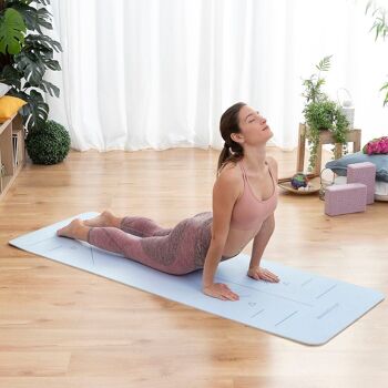 Tapis de Yoga Antidérapant Asamat InnovaGoods avec Lignes de Position et Guide d'Exercices 1