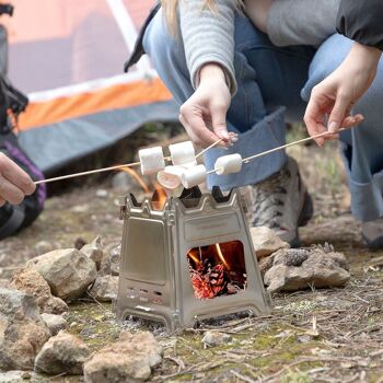 Réchaud de camping amovible en acier InnovaGoods Flamet 5