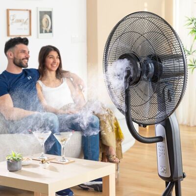 InnovaGoods Mistinn Standverneblerventilator mit Fernbedienung, Schwarz, 90 W, 2,8 l