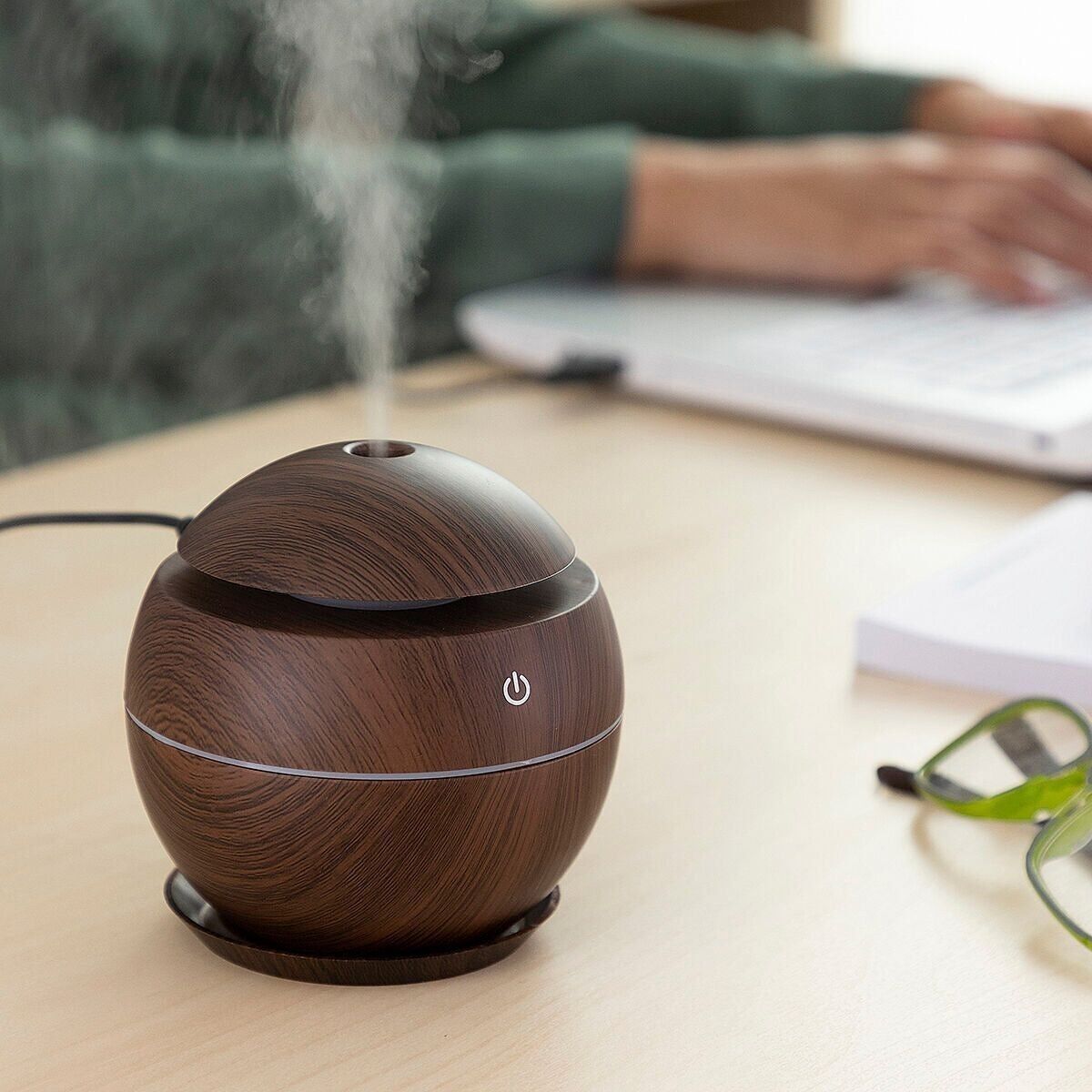 Mini Humidificateur Diffuseur d'Arômes Noyer Foncé InnovaGoods
