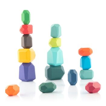 Wotonys InnovaGoods pierres d'équilibrage empilables en bois 16 pièces 9