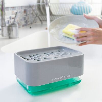 InnovaGoods Pushoap 2-in-1 Soap Dispenser for Sink