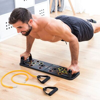 Push-Up Push-Up Table with Resistance Bands and InnovaGoods Pulsher Exercise Guide