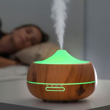 Humidificateur d'huiles essentielles avec LED | Diffuseur d'huiles essentielles | Humidificateur bébé effet bois - InnovaGoods 2