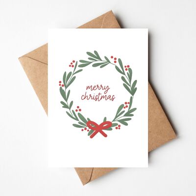 Christmas card | wreath merry christmas