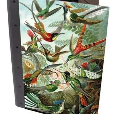 Carpeta de clips - colibríes de madera