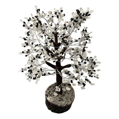 Edelsteinbaum, 1000 Perlen, schwarzer Turmalin und klarer Quarz
