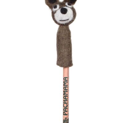 Handfelted Animal Pencil Topper - Brown