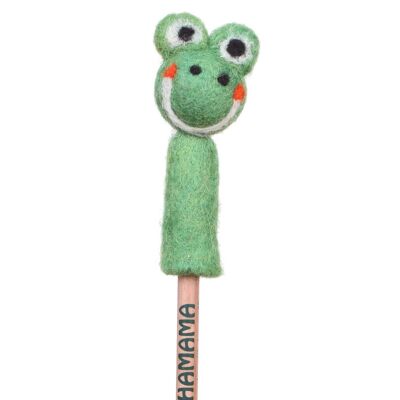 Handfelted Animal Pencil Topper - Frog